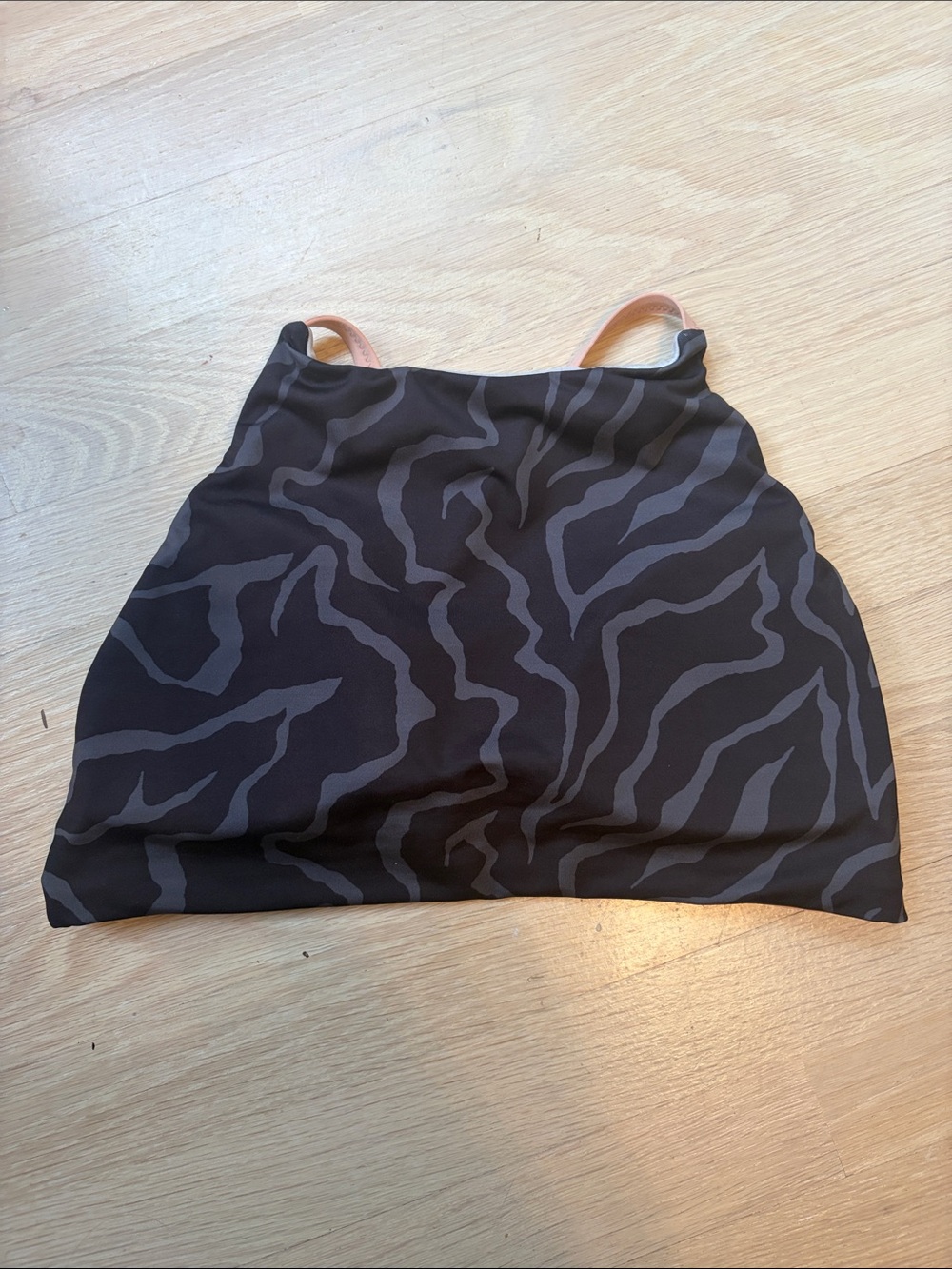 Patagonia Black and Gray Zebra-Print High Neck Bikini Top